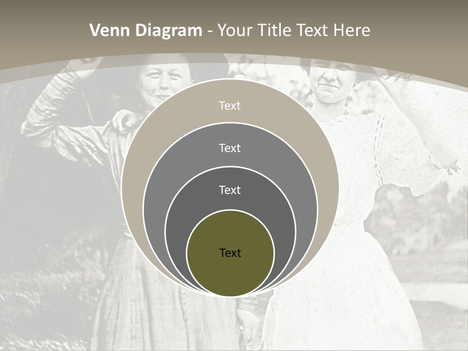 Vintage Photo Of Two Women Friends In Park PowerPoint Template