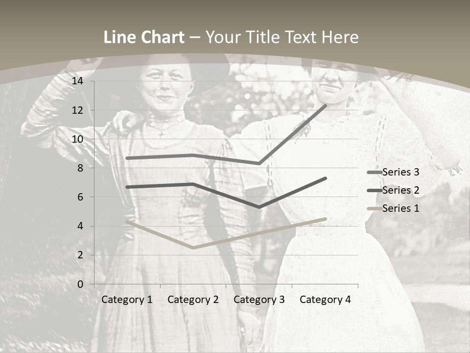 Vintage Photo Of Two Women Friends In Park PowerPoint Template