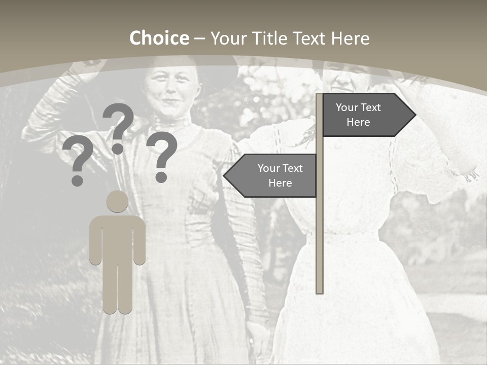 Vintage Photo Of Two Women Friends In Park PowerPoint Template