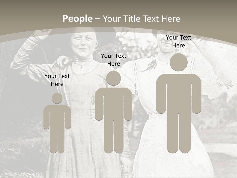 Vintage Photo Of Two Women Friends In Park PowerPoint Template