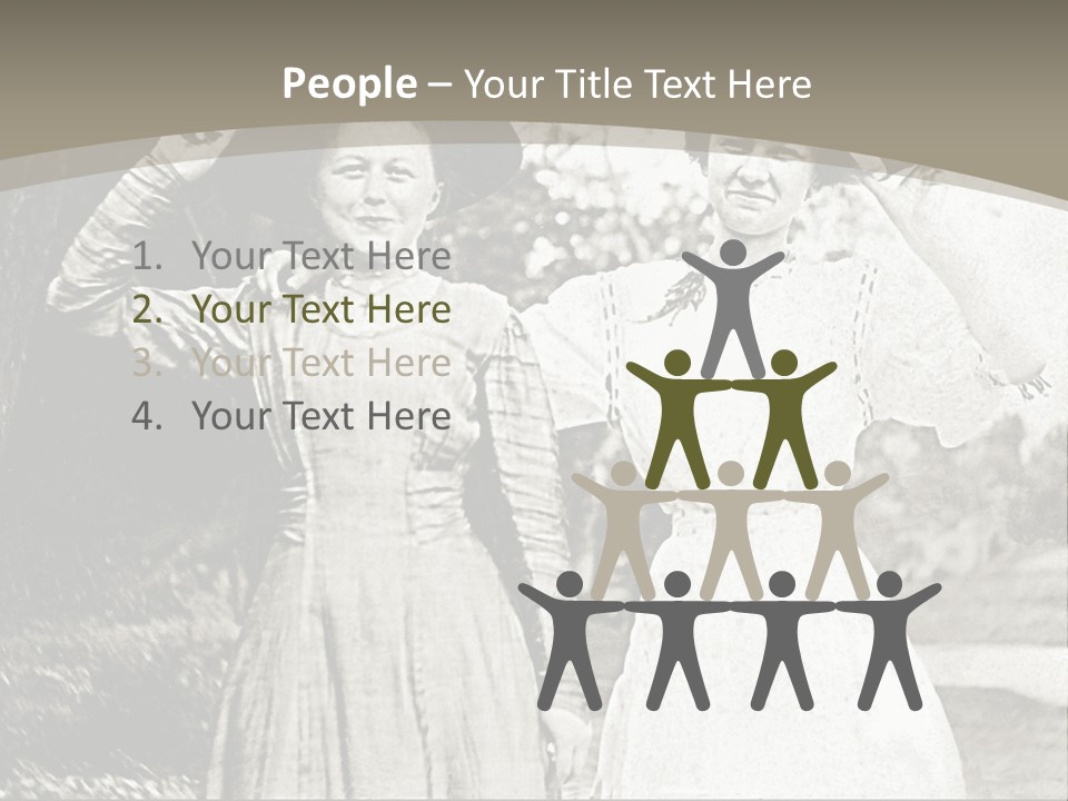 Vintage Photo Of Two Women Friends In Park PowerPoint Template