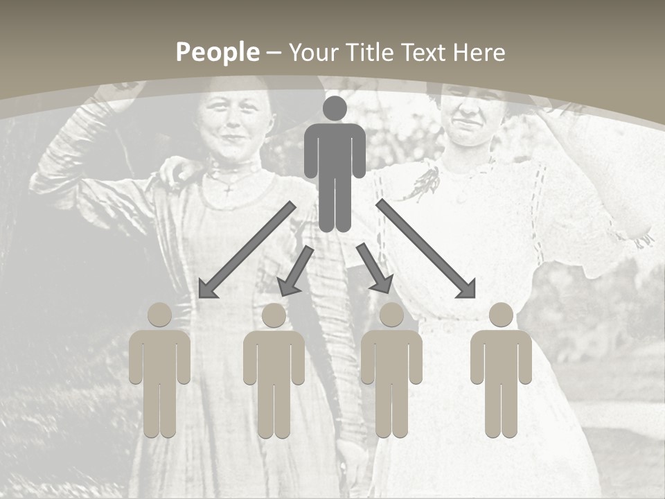 Vintage Photo Of Two Women Friends In Park PowerPoint Template