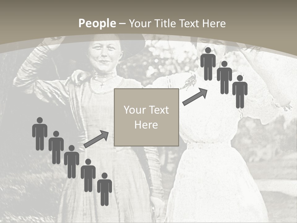 Vintage Photo Of Two Women Friends In Park PowerPoint Template