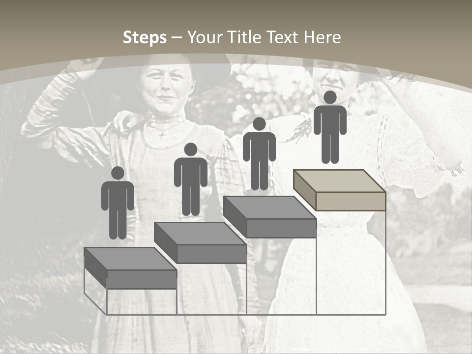 Vintage Photo Of Two Women Friends In Park PowerPoint Template