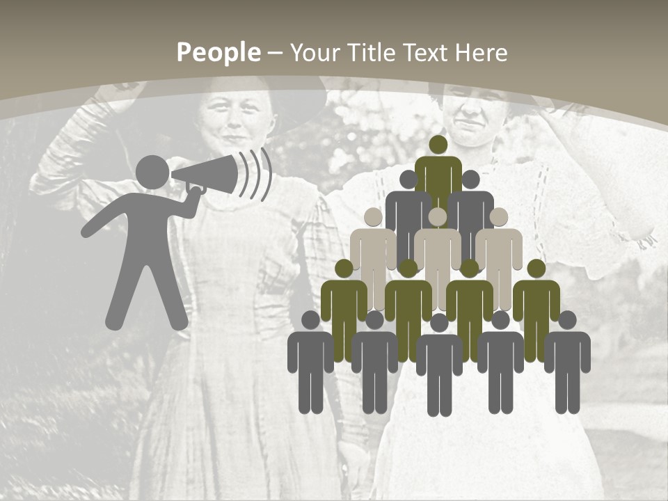 Vintage Photo Of Two Women Friends In Park PowerPoint Template