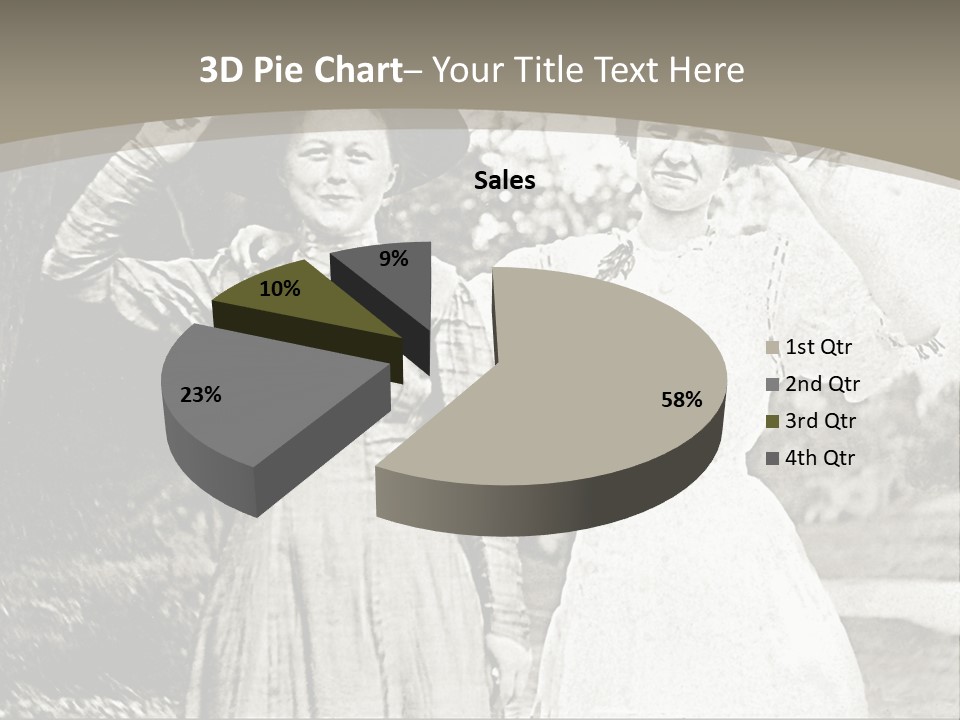 Vintage Photo Of Two Women Friends In Park PowerPoint Template