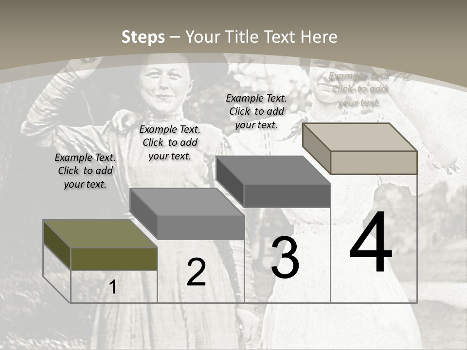 Vintage Photo Of Two Women Friends In Park PowerPoint Template