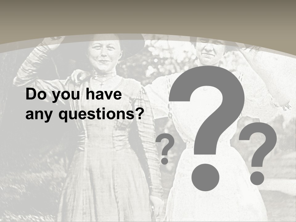 Vintage Photo Of Two Women Friends In Park PowerPoint Template