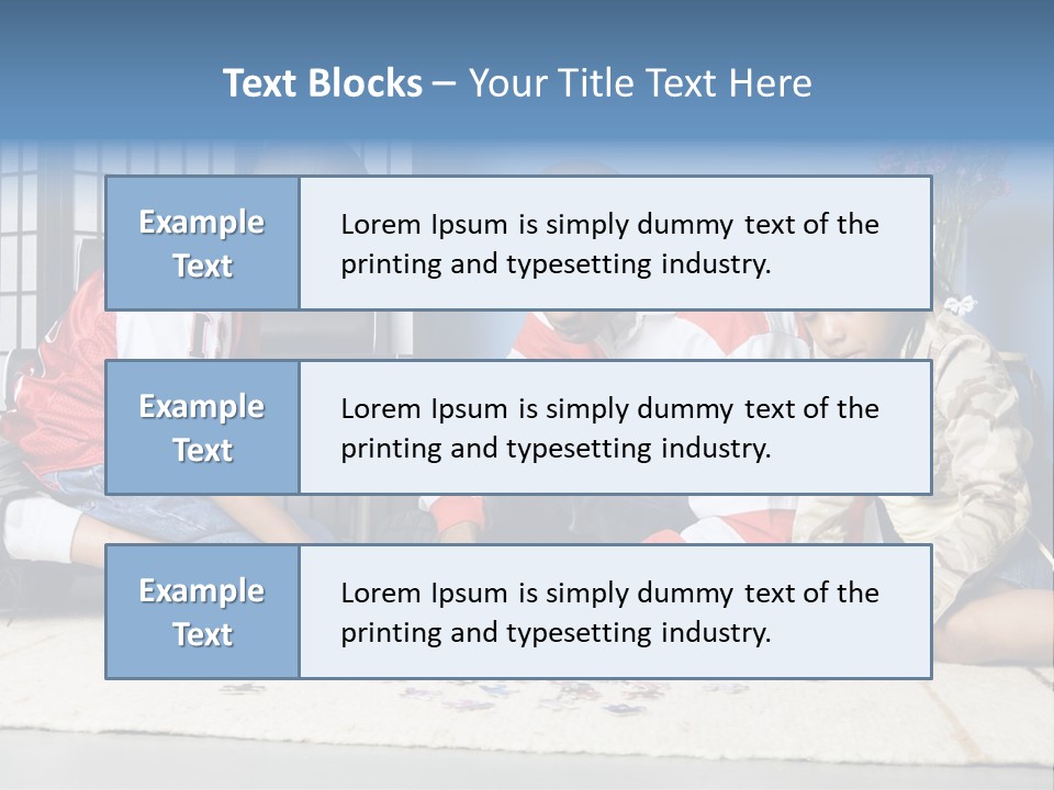Father And Children Playing With A Jigsaw Puzzle PowerPoint Template