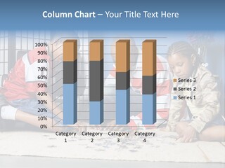 Father And Children Playing With A Jigsaw Puzzle PowerPoint Template