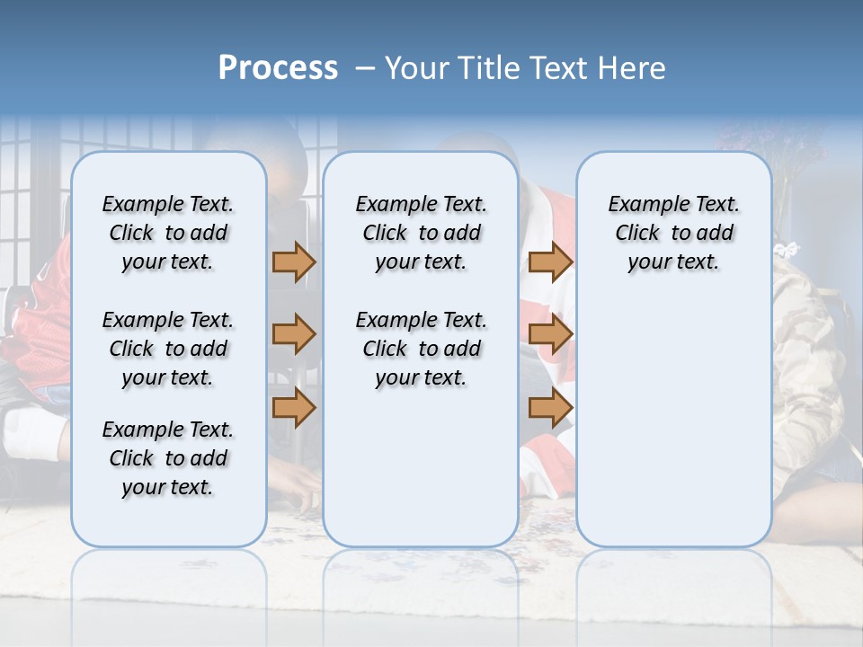 Father And Children Playing With A Jigsaw Puzzle PowerPoint Template