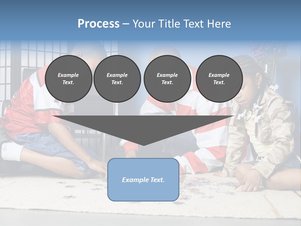 Father And Children Playing With A Jigsaw Puzzle PowerPoint Template