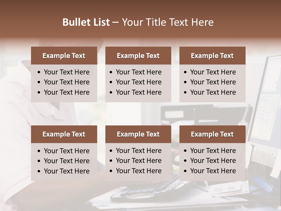 Man In Home Office Using Computer Holding Credit Card And Smiling PowerPoint Template