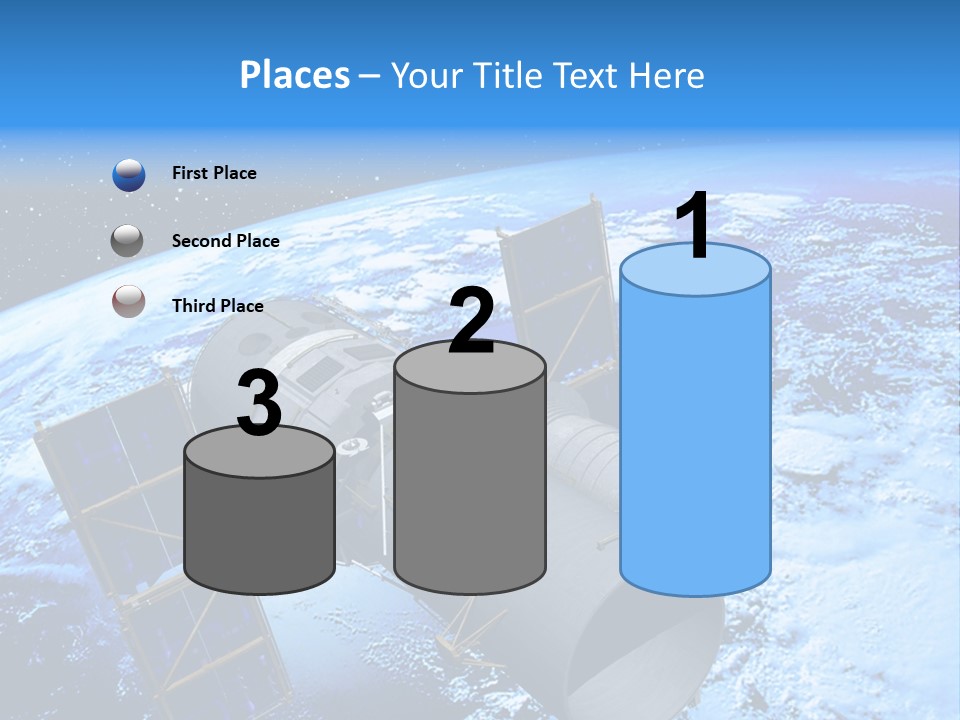 Space Telescope In Orbit PowerPoint Template