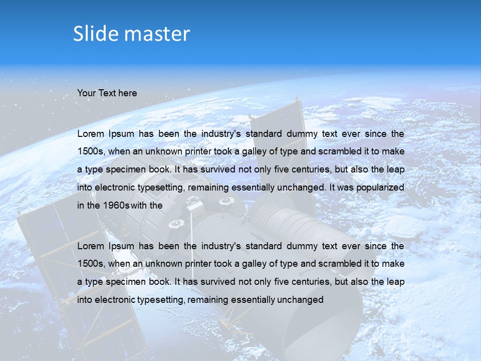 Space Telescope In Orbit PowerPoint Template