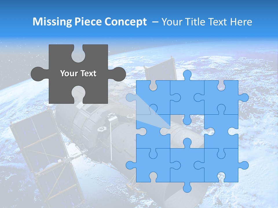 Space Telescope In Orbit PowerPoint Template
