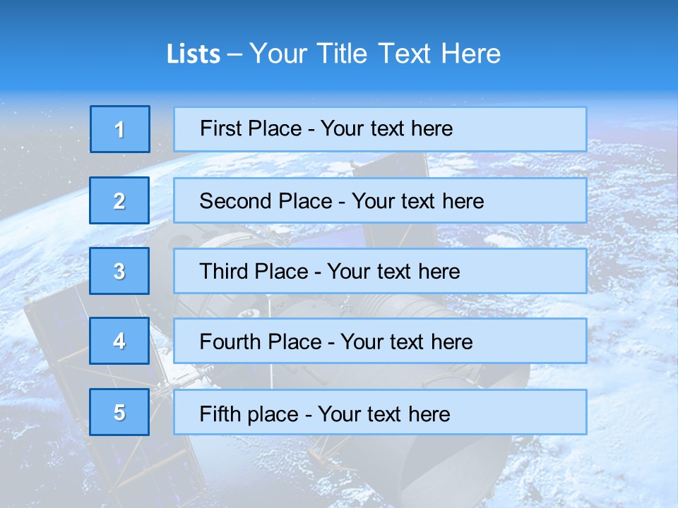 Space Telescope In Orbit PowerPoint Template