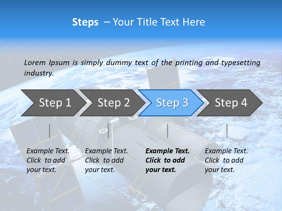 Space Telescope In Orbit PowerPoint Template