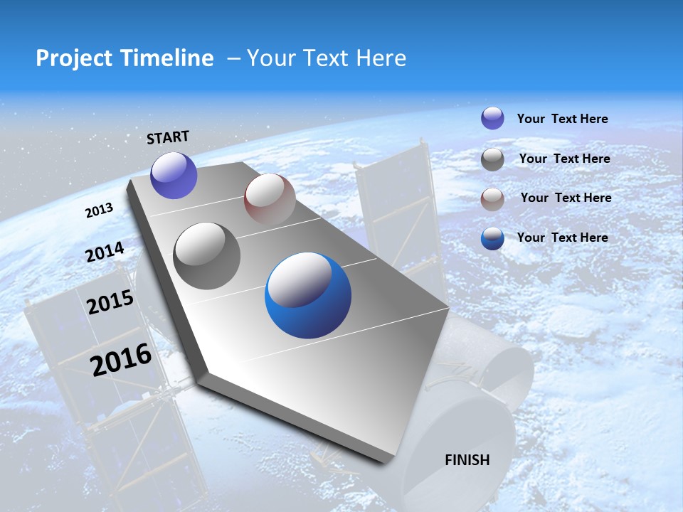 Space Telescope In Orbit PowerPoint Template