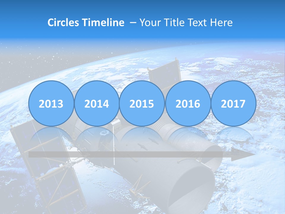 Space Telescope In Orbit PowerPoint Template