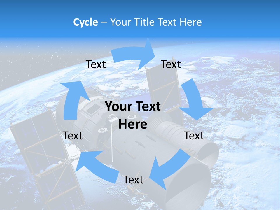 Space Telescope In Orbit PowerPoint Template