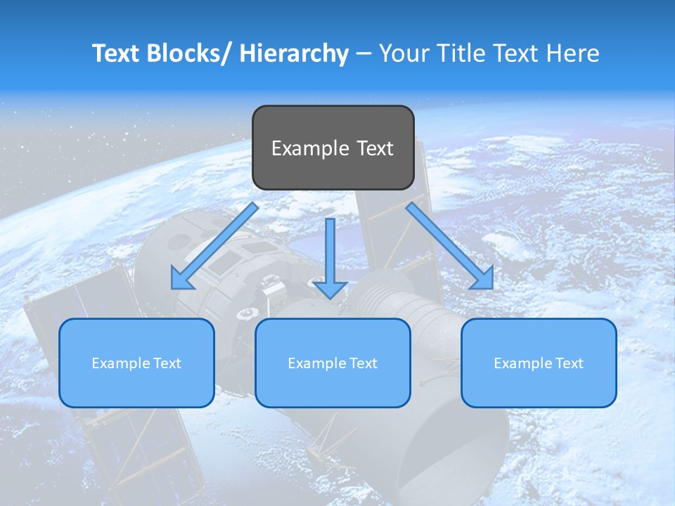 Space Telescope In Orbit PowerPoint Template