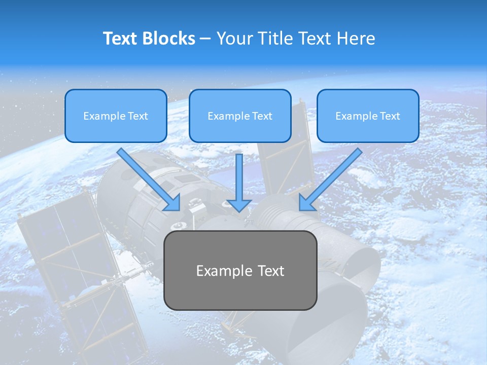 Space Telescope In Orbit PowerPoint Template