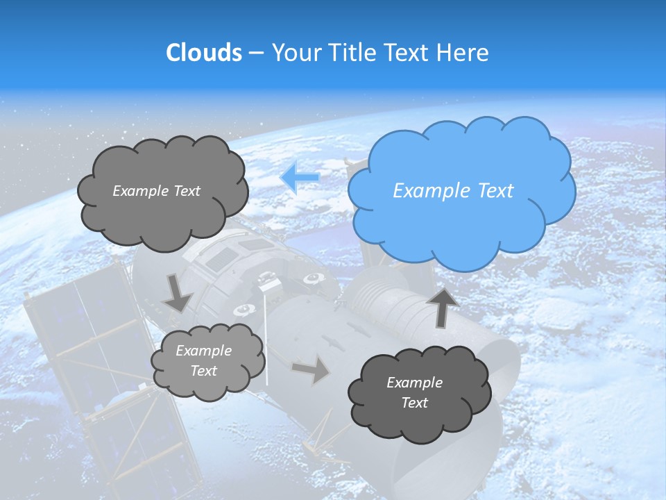 Space Telescope In Orbit PowerPoint Template