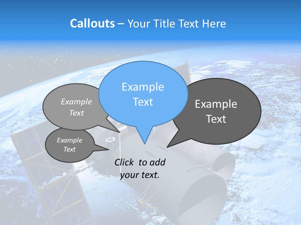 Space Telescope In Orbit PowerPoint Template