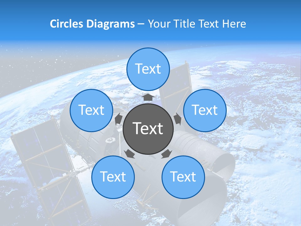 Space Telescope In Orbit PowerPoint Template