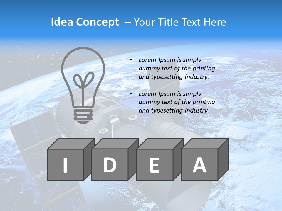 Space Telescope In Orbit PowerPoint Template
