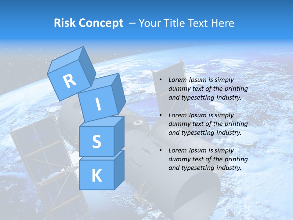 Space Telescope In Orbit PowerPoint Template
