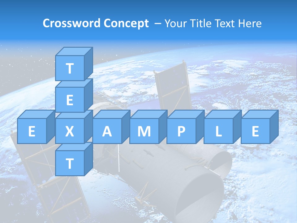 Space Telescope In Orbit PowerPoint Template