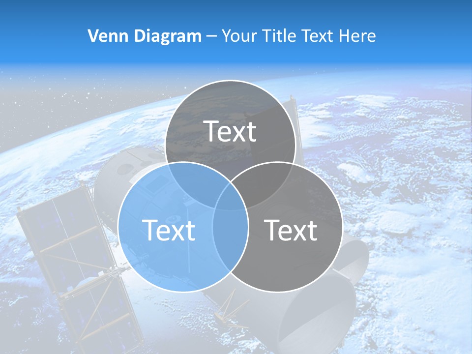 Space Telescope In Orbit PowerPoint Template