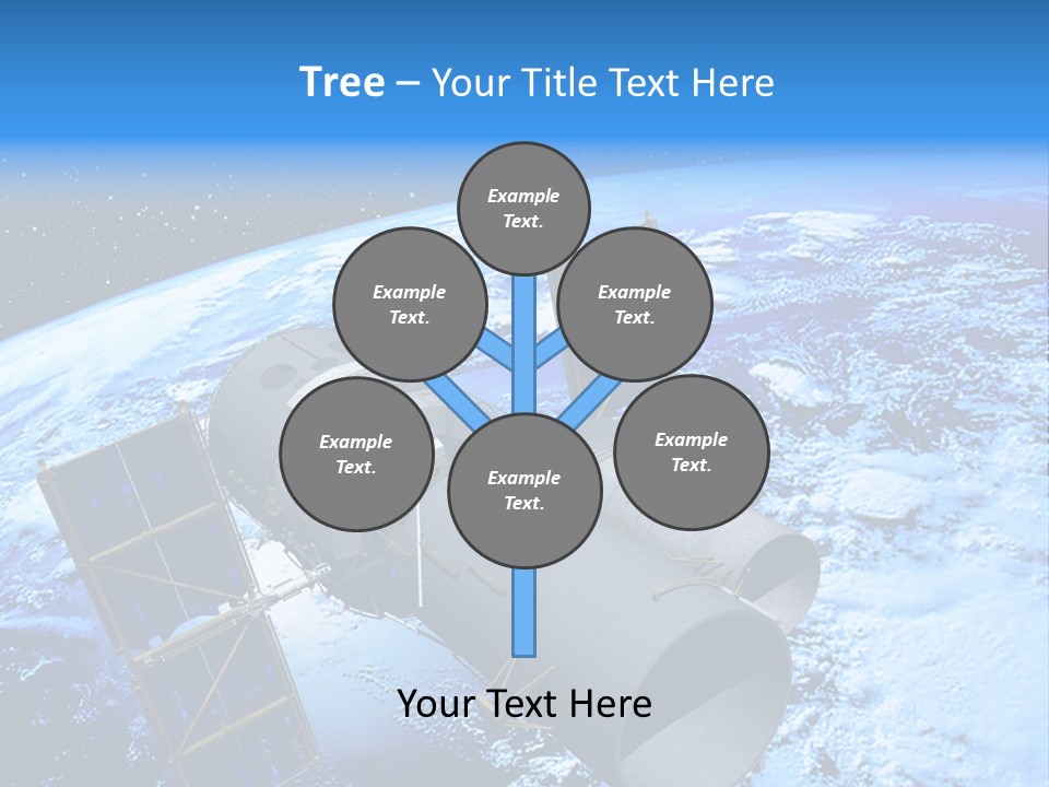 Space Telescope In Orbit PowerPoint Template