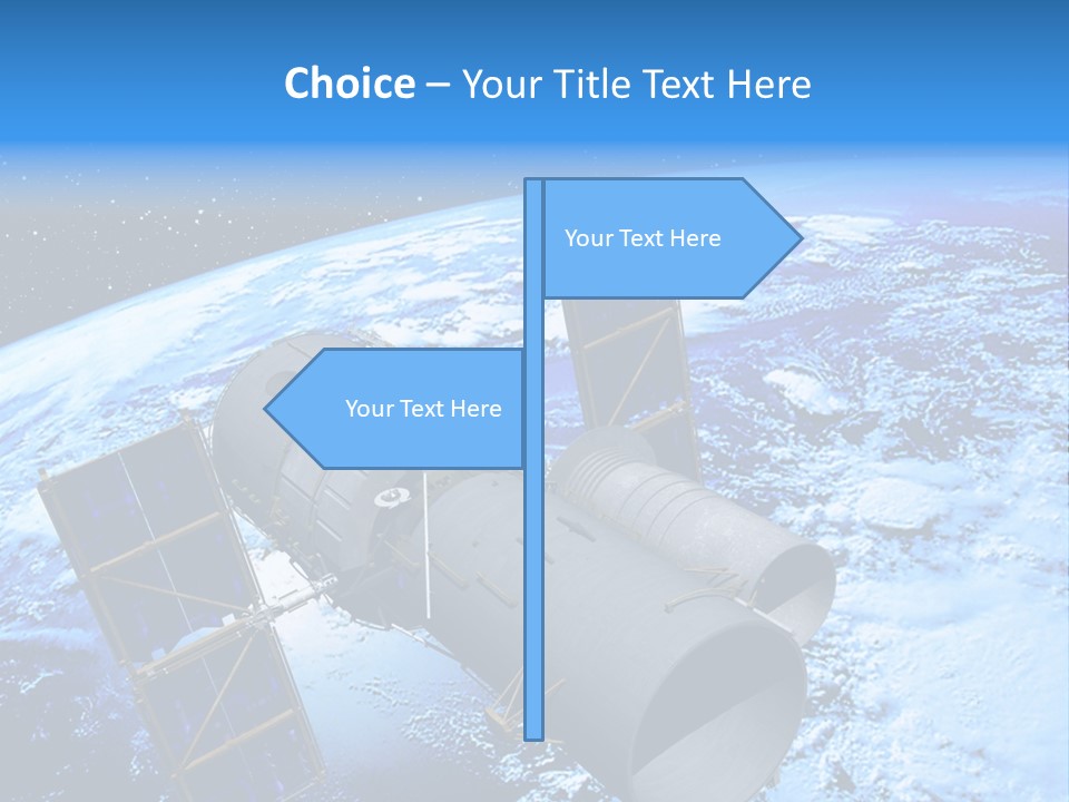 Space Telescope In Orbit PowerPoint Template