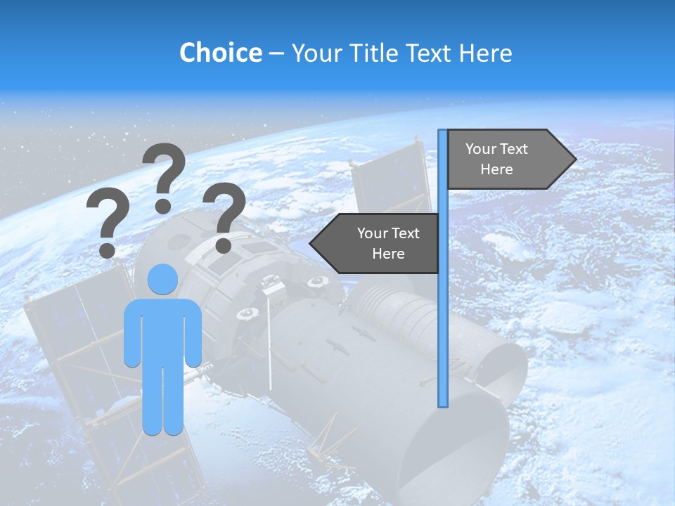 Space Telescope In Orbit PowerPoint Template