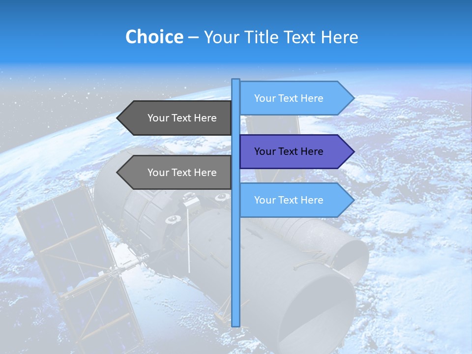 Space Telescope In Orbit PowerPoint Template