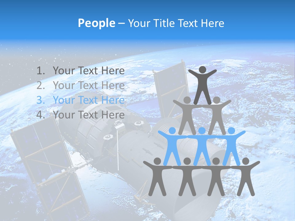Space Telescope In Orbit PowerPoint Template
