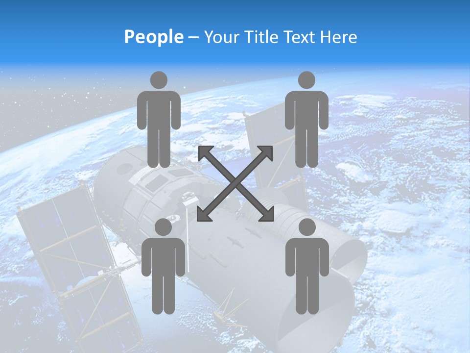 Space Telescope In Orbit PowerPoint Template