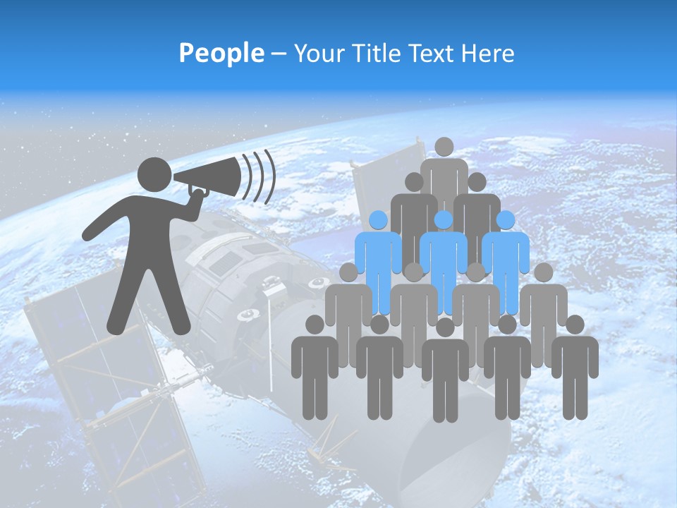 Space Telescope In Orbit PowerPoint Template