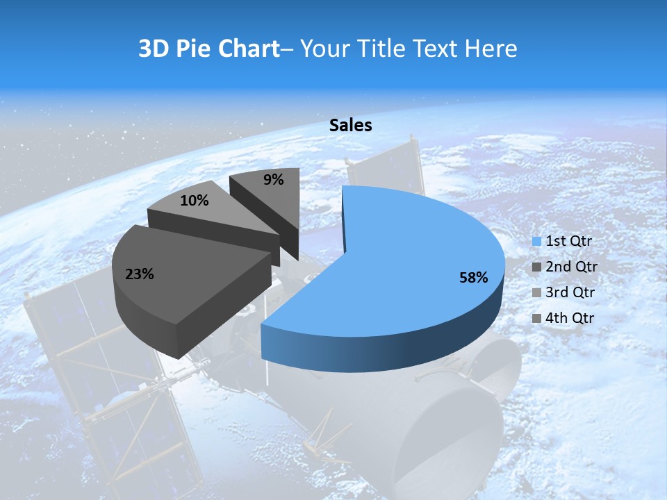 Space Telescope In Orbit PowerPoint Template