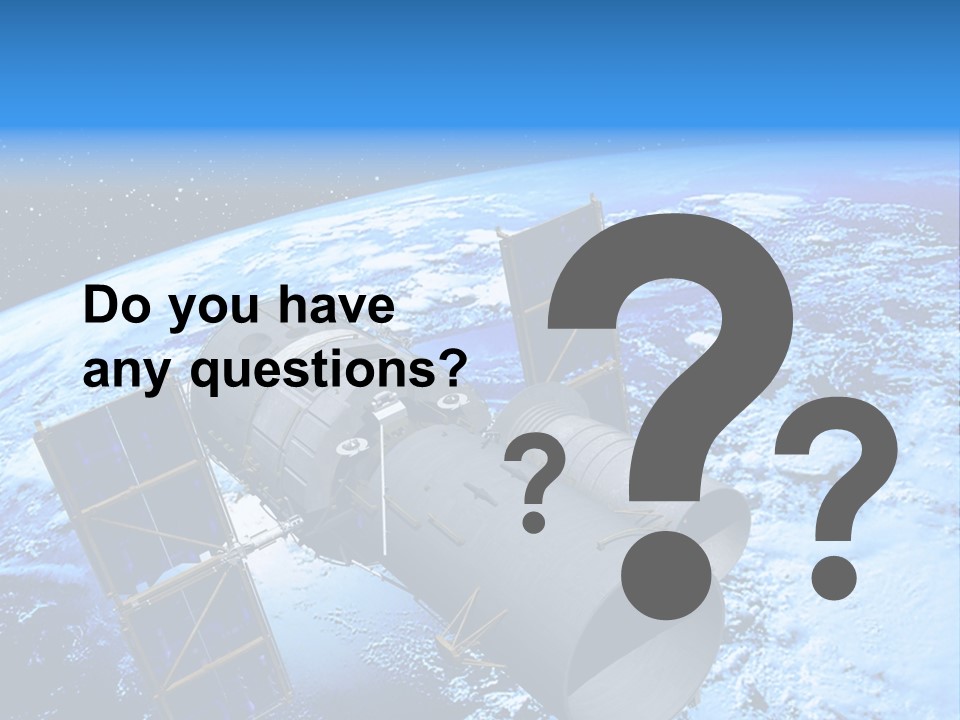 Space Telescope In Orbit PowerPoint Template