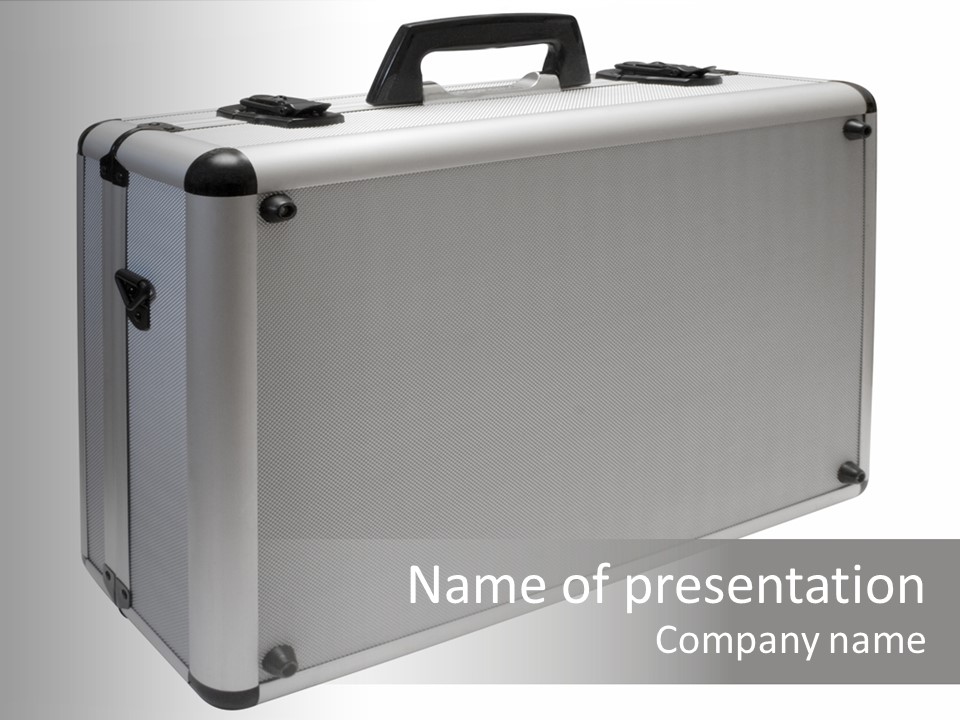 Metal Briefcase W/ Path PowerPoint Template