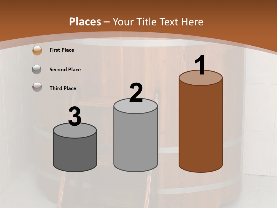 Wooden Bathtub In The Sauna PowerPoint Template