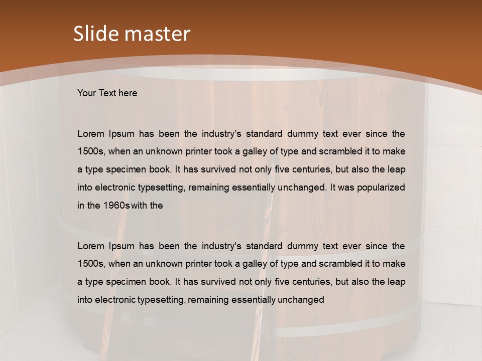 Wooden Bathtub In The Sauna PowerPoint Template