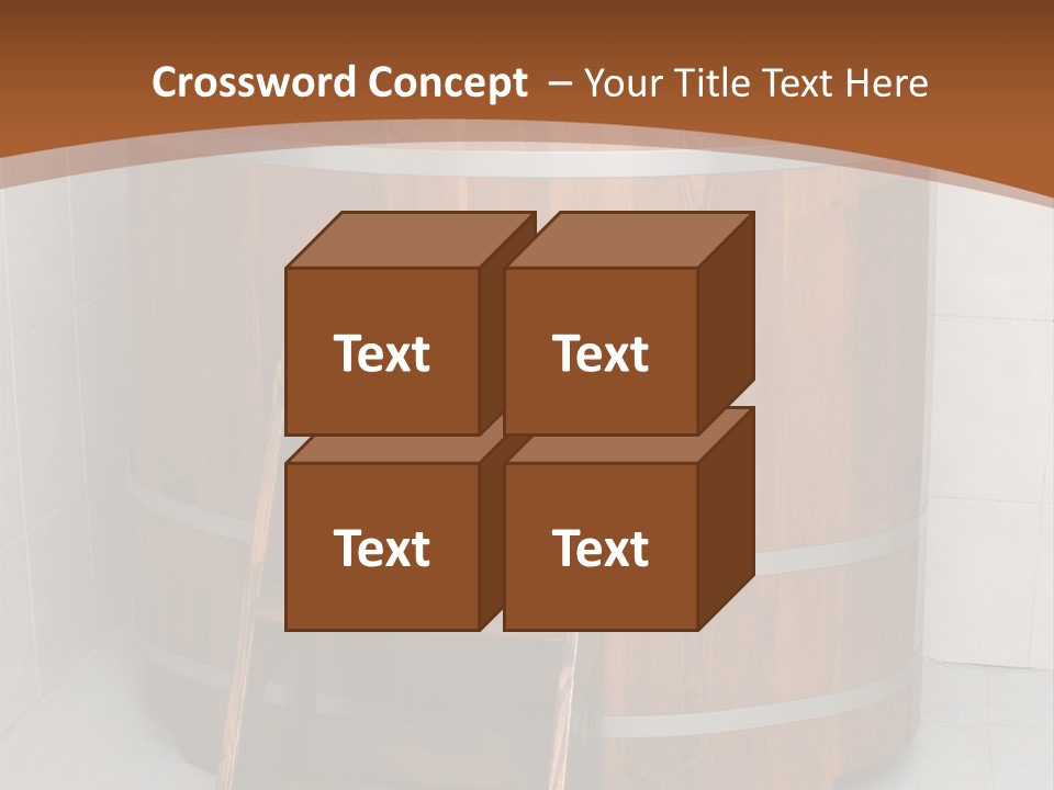 Wooden Bathtub In The Sauna PowerPoint Template