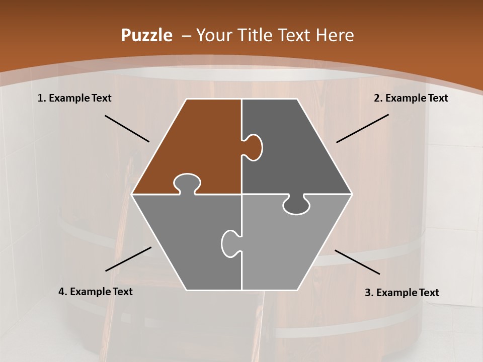 Wooden Bathtub In The Sauna PowerPoint Template