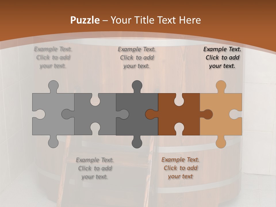 Wooden Bathtub In The Sauna PowerPoint Template