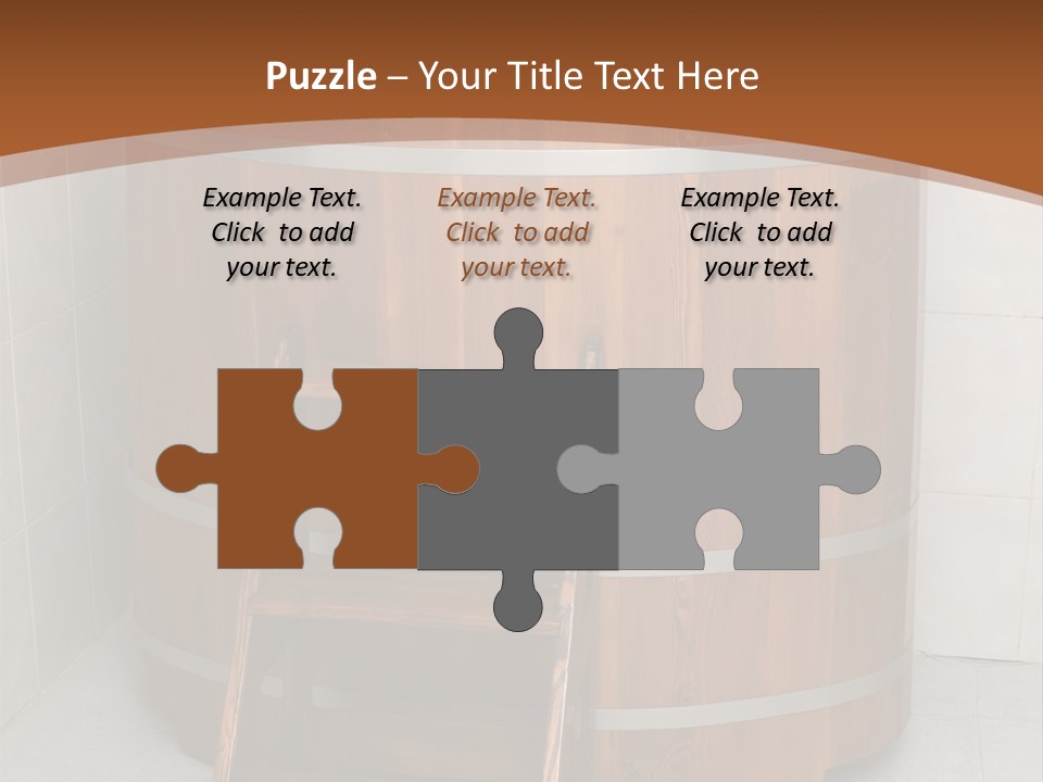 Wooden Bathtub In The Sauna PowerPoint Template